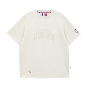 绫致杰克琼斯NBA联名雄鹿队冬新款个性运动短袖T恤字母刺绣男装