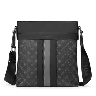 Polo单肩包男2025新款男士斜挎包出差简约大容量商务竖款时尚挎包