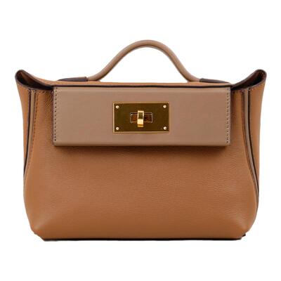 新款百搭高级感手工头层牛皮2424mini凯莉包 单肩斜挎休闲翅膀包