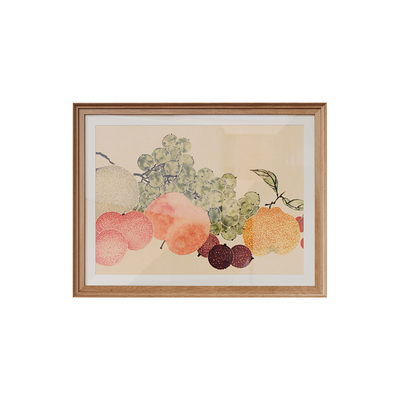 原木奶油风挂画中古风客厅装饰画