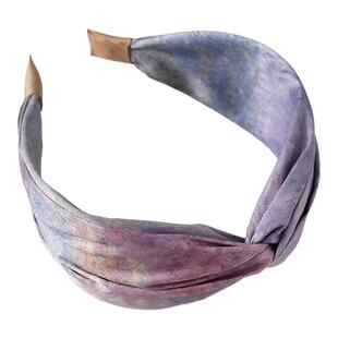 紫荆花盛高颅顶宽边发箍复古交叉发带头饰发卡气质晕染印花头箍女