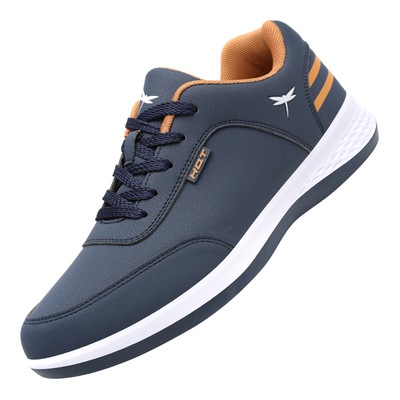 红蜻蜓皮面防水软底运动休闲鞋男