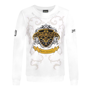 JEDOSS/爵迪斯男装秋冬新款经典LOGO烫金烫钻无帽卫衣B0243BS