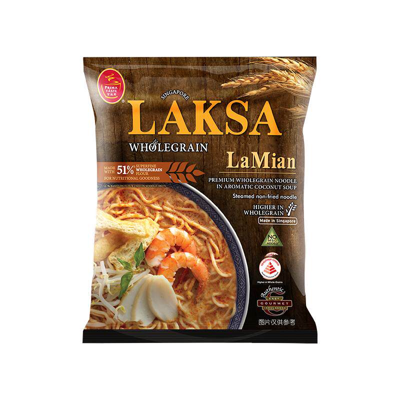 新加坡进口Primataste百胜厨叻沙全麦蒸拉面咖喱味laksa汤面x1包