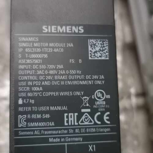 询价SINAMICS单电机模块 6SL3120-1TE22