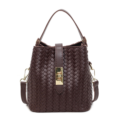 ZATZ复古编织纹手拎水桶包