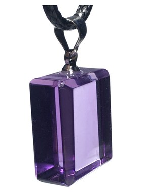 纯天然紫水晶平安无事牌吊坠