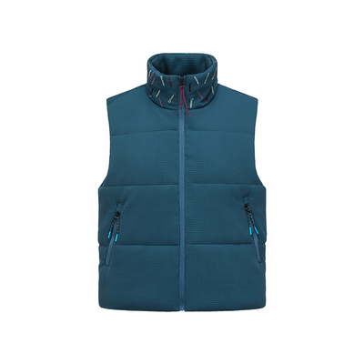 oinimi藏蓝拉链华夫格棉马甲