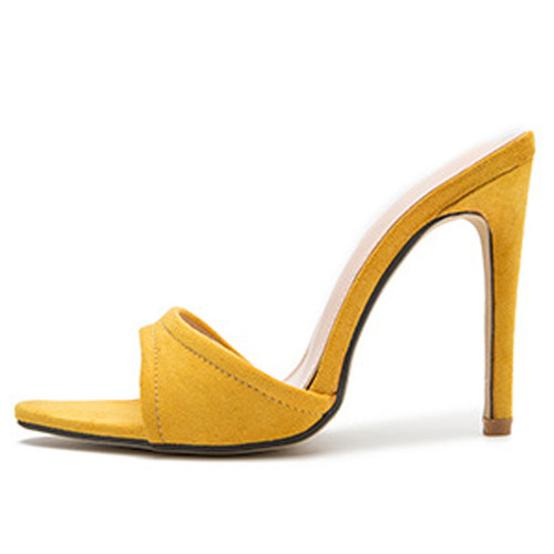 尖头凉拖鞋女42 high heels slippers for women leather sandals