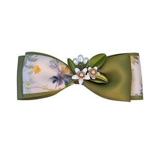 新中式国风蝴蝶结发夹女2025新款高端后脑勺发量少头饰头花半扎发