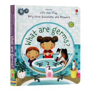 Usborne出品问与答翻翻书什么是细菌 What Are Germs 英文原版绘本 儿童启蒙科普百科早教认知纸板书尤斯伯恩生活习惯培养亲子阅读