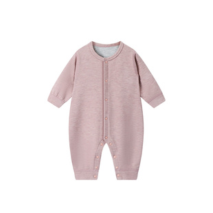 童贝初婴儿连体衣秋冬保暖款蚕丝羊绒宝宝睡衣打底哈衣爬服冬装