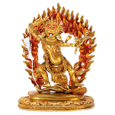 尼泊尔手工铜鎏金摆件客厅