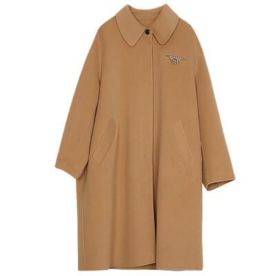 谜底中长款毛呢大衣春季迪木尔风极简风翻领大廓形外套241MD0126