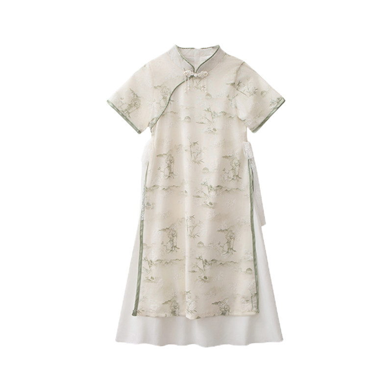 女童新中式旗袍舞蹈演出服