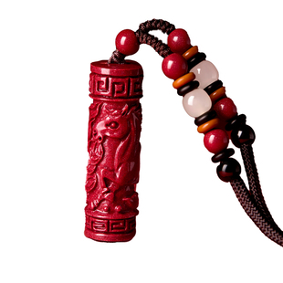 庆祥泰朱砂嘎乌盒吊坠正品官方旗舰店男士本命年生肖女款礼物项链