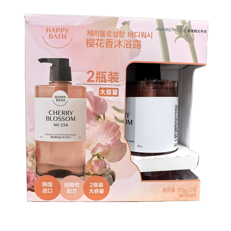韩国Happybath樱花香沐浴露910ml