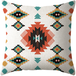 简约现代北欧抽象几何黑白花纹居家棉麻抱枕个性沙发靠垫汽车靠枕