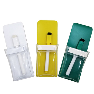 带磁带擦马克笔可擦白板笔办公儿童涂鸦黑色记号笔水溶性笔袋彩色