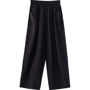 裤子九分裤休闲女裤黑色今年流行春夏季穿搭宽松慵懒2026春夏新款