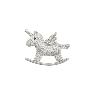 银色小马胸针女款小众气质设计感别针高端精致时尚新款高级感配饰