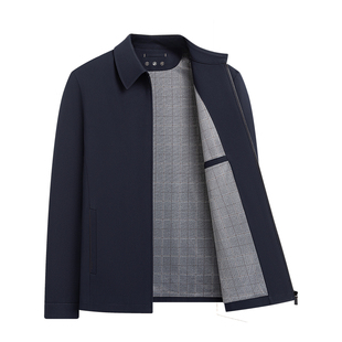 皮尔卡丹官方正品中年男士春秋装2026新款商务外套中老年行政夹克