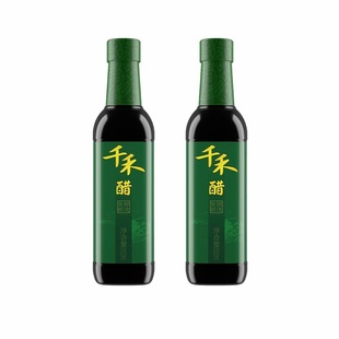 千禾醋500ml2瓶纯粮酿造酸香醇厚厨房调味凉拌蘸料瓶装家用实惠