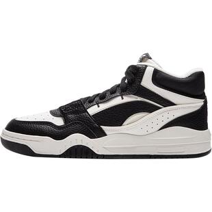 李宁月白Hi丨休闲鞋男鞋冬季新款复古百搭中帮板鞋经典运动鞋男款