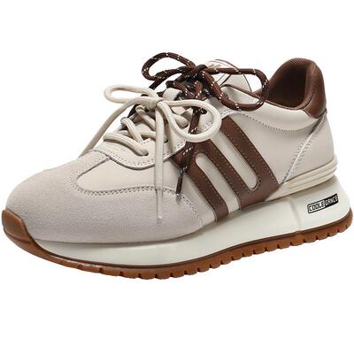 百丽复古小金甘跑道阿甘鞋女商场新款厚底增高网面休闲鞋F1N1DA预