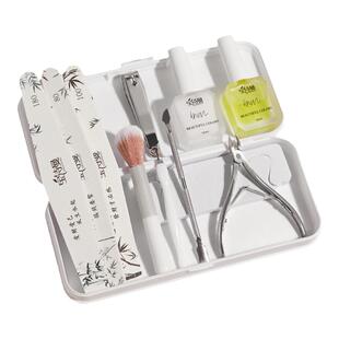 宝诗曼美甲去死皮剪刀修指甲型套装工具家用手部护理全套专业搓条