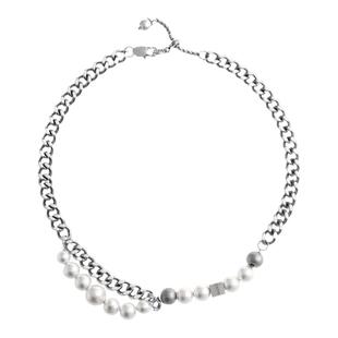 SAZ ALONE 小众潮流古巴珍珠项链男女双层拼接设计锁骨链嘻哈配饰