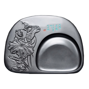 8寸安徽歙砚天然原石砚台 书法专用文房四宝毛笔墨砚墨池墨碟墨蝶可磨墨条和墨盘研台高档徽砚研墨石砚不干墨