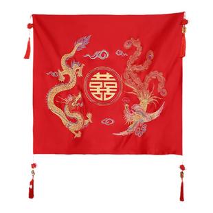 新娘红盖头中式婚礼半透明红色网纱秀禾服新娘蒙头喜帕婚庆用品