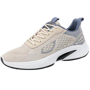 男鞋夏季透气飞织网面网鞋百搭休闲男士跑步防滑轻便软底运动潮鞋