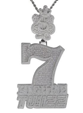嘻哈数字7王冠美元战士项链