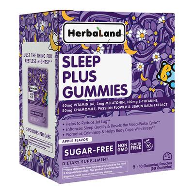 【直播】Herbaland禾宝蓝褪黑素软糖茶氨酸50粒/盒加拿大进口爆款
