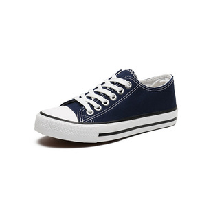 EVENSTAR帆布鞋高帮百搭学院风男板鞋学生女低帮经典情侣复古休闲