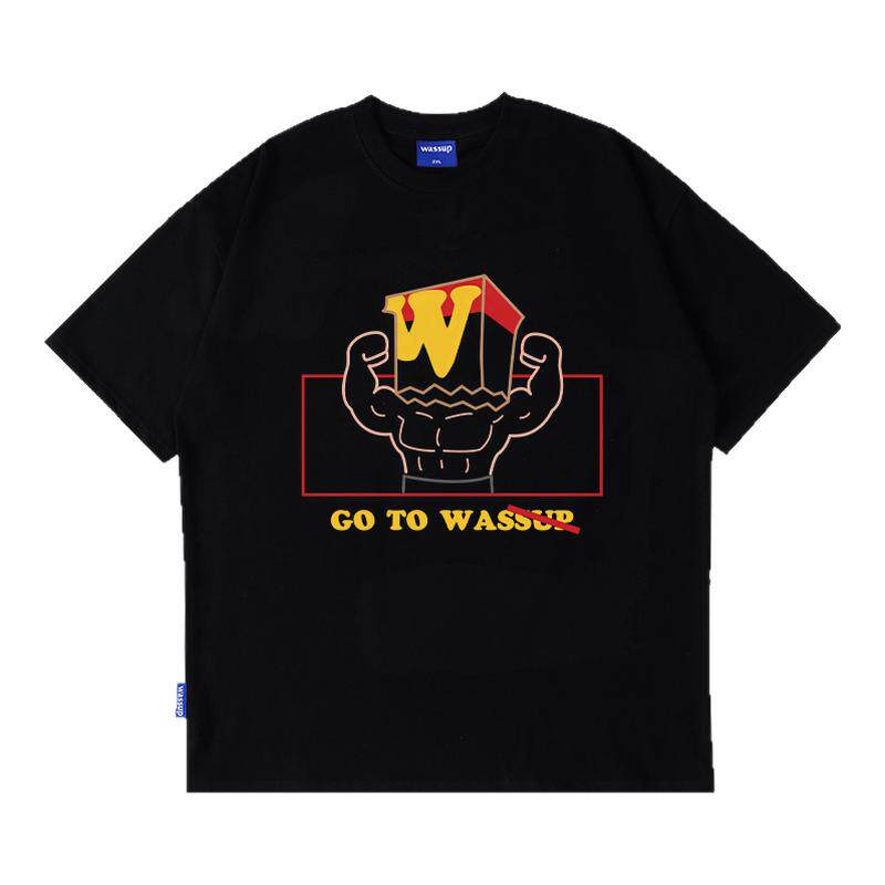 WASSUP美式印花短袖T恤男夏季潮