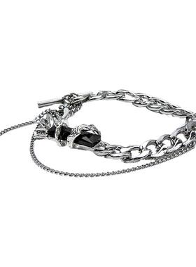 高级感双层禁锢黑锆石手链