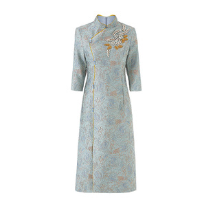 高端喜婆婆婚宴装2025新款妈妈礼服丈母娘婚宴装喜服连衣裙旗袍裙