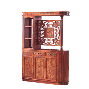 红木 非洲花梨木 刺猬紫檀隔厅柜玄关柜客厅酒柜中式双面屏风隔断