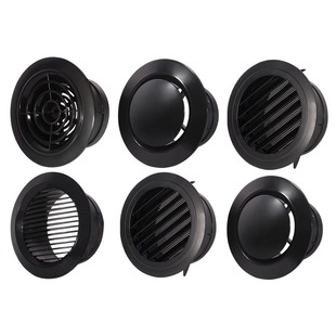 abs圆形新风系统中央空调排风出风口黑色百叶通风排气换气口网罩