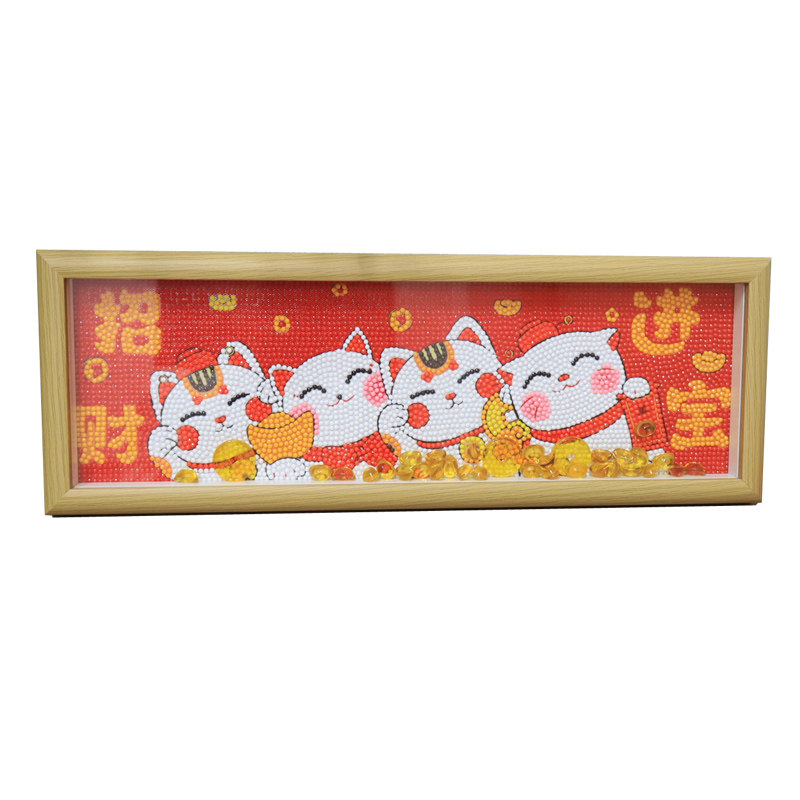 真玻璃带框钻石画摆台