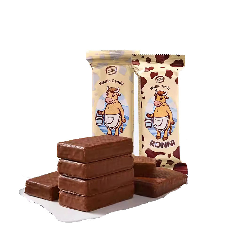 【自营】俄罗斯进口饼干康吉大牛威化巧克力夹心涂层儿童零食糖果