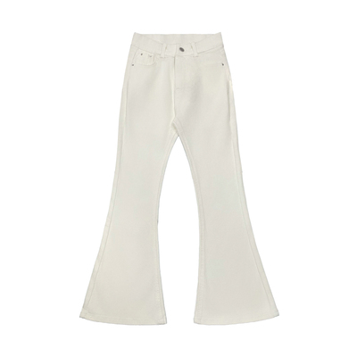 修身丰胯美腿小白裤女