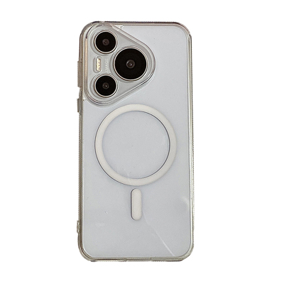 适用于华为pura70Pro+手机壳透明磁吸pura70Ultra高级感镜头保护防摔pura80简约情侣男女款P60/50全包P40外壳