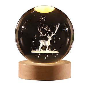 一帆风顺发光水晶球桌面装饰摆件星空玻璃球情人节男女生生日礼物