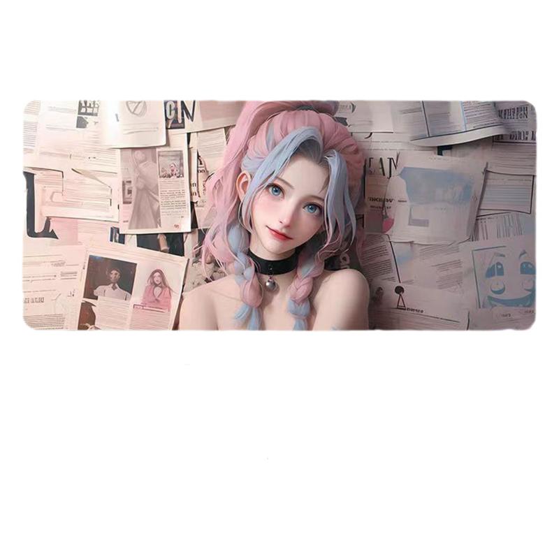 萨勒芬妮英雄联盟鼠标垫超大号金克丝LOL电竞动漫游戏办公桌垫子