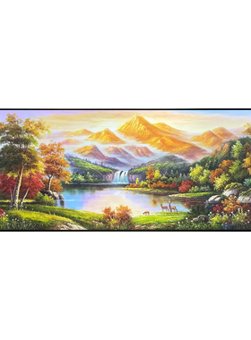 金山风景挂墙客厅办公室挂画背景墙壁画装饰画日照金山油画背靠