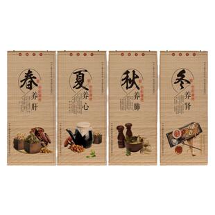 中医挂画美容养生馆宣传画四季养生春夏秋冬望闻问切理疗店墙壁画
